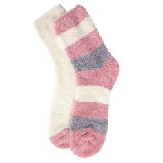 Our Chenille Striped/Solid Cozy Crew is a match made in loungewear heaven. This duo sports two different cozy socks made of cuddly chenille for a comfortable pick that's great for staying in or going out. Each pack comes with one pastel striped variety and one white solid variety for mix and match power. Fuzzy Socks, Cozy Socks, White Solid, Match Making, Staying In, Crew Socks, Fabric Weights, Fitness Fashion, Going Out