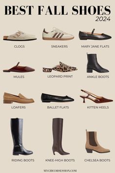 Fall Boots 2024 Women, Autumn Footwear Women, Must Shoes For Women, Summer To Fall Transition Shoes, Fall Shoe Inspiration, Fall Winter Shoes Woman, Woman Fall Shoes, Shoes For Women 2024 Fall, Shoes For Different Outfits