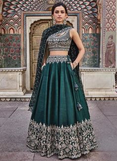 Introducing our collection of Indian ensembles, designed for every memorable moment. Explore our offerings, including attire for the joyful Haldi ceremony, graceful Bridesmaids' Lehenga Choli, intricate Mehendi ensembles, enchanting Engagement Ceremony Lehenga Choli, rhythmic Sangeet Ceremony Lehenga Choli, traditional Tilak/Sagan Ceremony outfits, radiant Haldi Ceremony Lehenga Choli, sophisticated Reception Lehenga Choli, heartfelt Blessing Ceremony ensembles, and opulent Indian wedding attire. We cater to all your occasion wear needs. Green Embroidery&Zari Work Lehenga Choli For Women Party wear Lehenga Choli Function Lehenga Choli Indian Wedding Outfits Reception Lehenga  We Customise all designs in any sizes and pattern for top and blouse  LEHENGA (Semi-Stitched): FABRIC TYPE :  Silk Orang India, Gold Lehenga, Indian Outfits Lehenga, Anita Dongre, Gaun Fashion, Green Lehenga, Indian Bridal Dress, Indian Gowns Dresses, Ghagra Choli