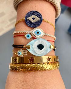 Cheap Multicolor Evil Eye Bracelet For Beach, Cheap Bohemian Multicolor Evil Eye Bracelet, Cheap Trendy Multicolor Evil Eye Bracelet, Bracelets Layered, Spiritual Center, Creative Accessories, Stackable Jewelry, Wrist Game, Eye Bracelet