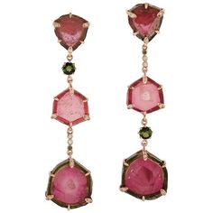 Drop Earrings Simple, Roman Jewelry, Ear Drops, Tourmaline Earrings, Sparkly Jewelry, Prom Jewelry, Classy Jewelry, Expensive Jewelry, Watermelon Tourmaline