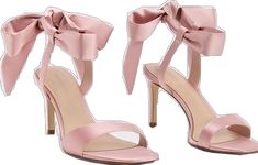 Size Chart For Kids, Satin Heels, Bow Heels, Charles Keith, Feminine Look, Pink Satin, Heeled Sandals, Belt Size, The Pink