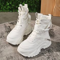 Shipping: Worldwide Express Shipping AvailableDelivery time: 7-15Days Fast ShippingReturns: Fast refund, 100% Money Back Guarantee.SPECIFICATIONSBrand Name: LucyeverBoot Type: basicShaft Material: PUOutsole Material: RUBBERUpper Material: PUOrigin: Mainland ChinaCN: ZhejiangSeason: Spring/AutumnInsole Material: PUHeel Type: WedgesLining Material: Cotton FabricBoot Height: ANKLEItem Type: BOOTSFashion Element: PlatformDepartment Name: ADULTToe Shape: round toeHeel Height: High (5cm-8cm)With Platf Chunky White Boots, Thigh High Denim Boots, Thick Shoes, Classic Boots Woman, White Platforms, Punk Motorcycle, Platform Boots Chunky, Gothic Shoes, Boots Woman