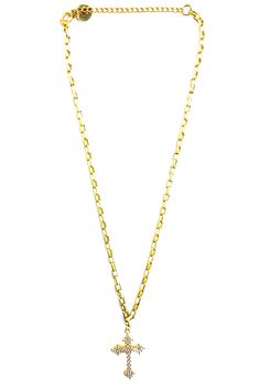 14” chain cross crystal necklace with 3” extender Wholesale Necklaces, Online Gifts, Wholesale Jewelry, Crystal Necklace, Gold Necklace, Crystals, Chain, Gold