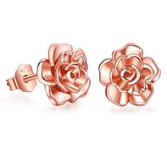 PRICES MAY VARY. ❁Fashion design: Design inspired by roses. The beautiful studs are designed in the shape of rose petals, simple and stylish for everyday wear. Classic and elegant, rose earrings can be enjoyed by women of all ages all day, every day. ❁Material: Hypoallergenic earrings are made of 925 sterling silver 18K rose gold plated process, nickel-free, lead-free, cadmium-free, hypoallergenic, safe for sensitive skin, never worry about irritating your ears again.The post also has a notch to Gold Rose Earrings, Small Diamond Rings, Beautiful Diamond Earrings, Gold Bar Earrings, Rose Gold Earrings Studs, Rose Gold Studs, Flower Stud, White Gold Earrings, Hypoallergenic Earrings