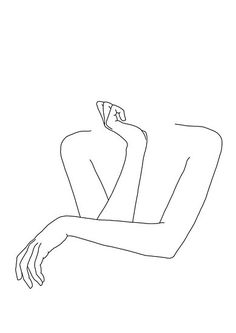 a line drawing of a person sitting on the ground with their hands behind their head