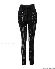 Bella Milton - High Waist Leggings with Bowknot Decor and Butt Lifting Cutout Design Casual Party Leggings For Summer, Casual Summer Party Leggings, Casual High Waist Party Leggings, Casual High Waist Leggings For Party, Casual High-waist Party Leggings, Cutout Design, High Waist Leggings, Style Chic, High Waisted Leggings