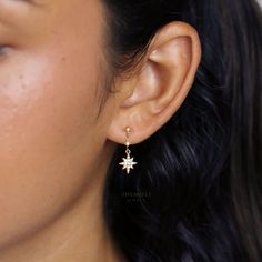 Star Earrings, Celestial Dangle Earrings, Gold, Silver SS172 Dainty Hypoallergenic Dangle Crystal Earrings, Dainty Crystal Earrings For Everyday, Dainty Everyday Crystal Earrings, Dainty 14k Gold Filled Earrings For Gift, Dainty Drop Earrings For Her, Dainty Drop Earrings As Gift For Her, Dainty Hypoallergenic Dangle Earrings, Dainty Dangle Crystal Earrings For Gift, Nickel-free Dainty Earrings