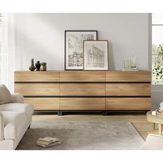 a living room scene with focus on the dresser