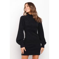 This sweater dress is the perfect blend of sass and sophistication. Featuring an above-the-knee length with a high neckline, long sleeves and ribbed hem, it's chic and warm all at once! The soft knit feel ensures that you stay cozy without compromising on style. Petal And Pup, Dresses By Length, Winter Dresses, Dresses Online, The Knee, Fitness Fashion, Knee Length, Sweater Dress, Lounge Wear