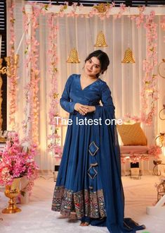 Launching New Designer Party Wear Look Full Heavy Embroidery Sequence Work Gown and Fully Stiched Bottom and Dupatta Ready to Wear Collection 🧵 *Fabric Detail* 🧵 👗 *Gown Fabric* :Faux Georgette With *Full Heavy Embroidery Sequence Work* With and Fancy Latkan Dori *Full Sleeve* 👗 *Gown Inner* : Micro Cotton *(FULLY STITCHED COMPLETE READY TO WEAR)* 👗 *Gown Length* : 53 Inches  👗 *Bottom Fabric* : Micro Cotton  ( *Fully Stiched*) 👗 *Dupatta Fabric* : Heavy Faux Georgette With *Readymade Lace Border*    Country of origin : india 💕*One Level Up*💕 👌*A One Quality Traditional Gown With Drape For Navratri, Traditional Gown For Navratri With Traditional Drape, Traditional Gown For Navratri With Drape, Traditional Navratri Gown With Traditional Drape, Traditional Gown With Pallu For Eid, Floor-length Sets With Dabka Work For Navratri, Traditional Gown With Pallu For Diwali, Navratri Dabka Work Floor-length Set, Traditional Self Design Maxi Length Kurta