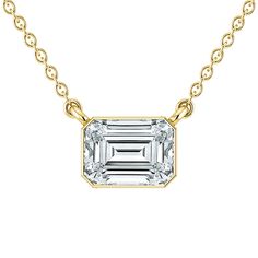 This adjustable easy-to-layer, lab grown emerald cut diamond pendant, totaling 1 carat, drapes beautifully around the neck. This beauty is designed to showcase the entire diamond in our innovative Skysetting. Part of our exclusive SkySet Collection, this necklace embodies a modern and ethereal aesthetic that redefines luxury jewelry. The unique SkySet setting maximizes the beauty of each diamond, exposing 70% more surface area without any metal obstructing their radiance. With no grooving to dis Ethereal Aesthetic, Emerald Cut Diamond, Surface Area, Emerald Cut Diamonds, Emerald Diamond, 1 Carat, Emerald Cut, Diamond Pendant, Luxury Jewelry