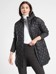 Whisper Featherless Parka | Athleta Winter Travel Nylon Puffer Jacket, Black Winter Travel Puffer Jacket, Black Puffer Outerwear For Travel, Packable Winter Outerwear For Cold Weather, Packable Winter Outerwear For Outdoor, Black Fall Travel Puffer Jacket, Fall Travel Black Puffer Jacket, Versatile Nylon Outerwear For Winter, Versatile Puffer Outerwear For Outdoor