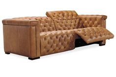 Bromley Coin Chesterfield 88 Inch Quick Ship Wall Hugger Power Leather Reclining Sofa - OUT OF STOCK UNTIL 12/24/2021 Hooker Furniture Living Room, Tufted Leather Sofa, Club Furniture, Leather Living Room Furniture, Leather Chesterfield Sofa, Leather Chesterfield, Leather Reclining Sofa, Tufted Leather, Power Reclining Sofa