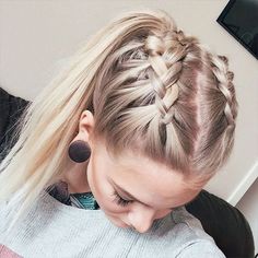 48 Easy Hairstyles for Schools + Tutorials French Braid Hairstyles, Cool Braids, Penteado Cabelo Curto, Festival Hair, Spring Hairstyles, Braids For Long Hair, Ponytail Hairstyles, Summer Hairstyles, Hair Hacks