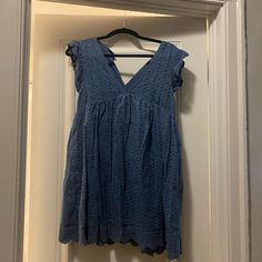 Small, Blue V Neck Mini Dress. Purchased From Vici Dolls Online Store, Brand Is Mustard Seed. Never Worn, Great Condition See Dress On Model In Different Color For Reference. Vici Dolls, Chambray Tunic, V Neck Mini Dress, Dresses V Neck, Pink Strapless Dress, Mini Skater Dress, Ruffle Romper, Chambray Dress, Ribbed Dresses