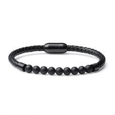 PRICES MAY VARY. Material Excellence: Mens leather bracelet crafted from 5mm genuine cowhide leather for durability and a masculine aesthetic, paired with 6mm natural stone beads Stone Variety: Choose between matte black onyx beads that exude understated elegance, or the luminous AAA grade tiger's eye beads full of warmth and richness Customized Fit: Beads bracelet for men available in three sizes - S (7.87”/ 20cm), M (8.5”/ 21.5cm), and L (9”/ 23cm) - to accommodate wrist circumferences of 6.5” Mens Wrist Accessories, Adjustable Black Leather Bracelet With Round Beads, Adjustable Black Leather Beaded Bracelets, Men’s Jewelry, Beads Bracelet For Men, Leather Bracelet For Men, Wrist Accessories, Genuine Leather Bracelet, Tiger Eye Beads