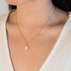 Satellite Necklace | Simple & Dainty Delicate Charm Necklace With Chain For Everyday, Minimalist Coin Necklace With Delicate Chain For Everyday, Minimalist Coin Necklace With Delicate Chain, Everyday Delicate Charm Necklace With Delicate Chain, Delicate Everyday Coin Necklace With Round Pendant, Everyday Minimalist Coin Necklace With Delicate Chain, Simple Necklace With Initial Pendant And Delicate Chain, Minimalist Round Charm Necklace With Chain, Delicate Everyday Charm Necklaces