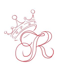 the letter k with a crown drawn on it