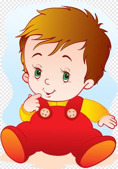 a little boy sitting on the ground wearing an orange shirt and red overalls with buttons