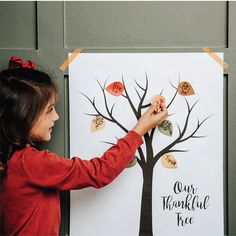 "Thankful Tree Extra Leave Stickers. 1 Sheet of Matte Stickers (18 stickers per page) Stickers are 1.75\" x 2.25\" Purchase Thankful Tree and Stickers here- https://www.etsy.com/listing/877475653/thankful-tree-poster-and-stickers" August Decorations, Thankful Tree Printable, Halloween Handout, Thanksgiving Tradition, Gratitude Tree, Thanksgiving Poster, Thanksgiving Tree, Thankful Tree, Tree Poster