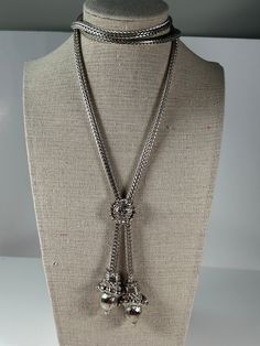 Rare (I can't find another example) Monet silver tone bolo necklace.  Lariat style necklace with a slide.  Each dangle has a bird/eagle head at the end.  20 inches long - laid flat.  The length of the necklace is 32 inches at the longest and it can be shortened with the slide.  Signed Monet.    Good condition but there is some wear to the silver finish on the birds heads (mostly on the back). Bird Eagle, Lariat Style Necklace, Bolo Necklace, Eagle Head, Style Necklace, The Birds, Necklace Etsy, Silver Tone, Jewelry Necklaces