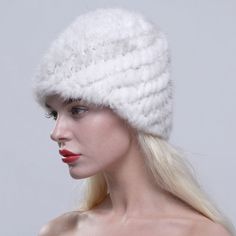 Material:Genuine Mink Fur – Ranch Raised.Fur is soft, silky, and warm. Size:Suitable for 58-60cm Head circumference Feature:Lightweight Knitted design;Fur on both sides. Type:Beanie hat style;soft and supple,keep you nice and toasty. White Crochet Hat For Winter, Winter Beanie Hat With Faux Fur Lining, Faux Fur Beanie Hats For Fall, Faux Fur Beanie For Fall, Fluffy Faux Fur Hat For Fall, Fall Faux Fur Beanie Hat, Faux Fur Beanie For Cold Weather, Winter Hats With Faux Fur Lining One Size, Winter Hat With Faux Fur Lining, One Size