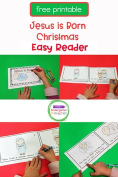 the printable jesus is born christmas easy reader for kids to use with their children