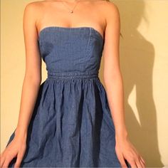 Denim Strapless Mini Dress By Free People! Never Worn! Strapless Dark Wash Mini Dress For Spring, Casual Strapless Mini Dress In Denim Blue, Casual Strapless Denim Blue Mini Dress, Casual Denim Blue Strapless Mini Dress, Strapless Dark Wash Denim Dress For Spring, Fitted Strapless Denim Dress For Day Out, Strapless Fitted Denim Dress For Day Out, Medium Wash Strapless Mini Dress For Spring, Spring Strapless Mini Dress In Medium Wash