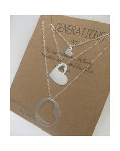 Generations necklace set grandmother mother by carriesaxl on Etsy Customizable Silver Jewelry Gift For Mom, Handmade Double Heart Jewelry For Anniversary, Handmade Double Heart Necklaces For Anniversary, Customizable Heart Pendant Jewelry For Mother's Day, Customizable Heart Pendant Jewelry For Mom, Customizable Heart Pendant Jewelry Gift For Mom, Customizable Double Heart Jewelry Gift, Customizable Pendant Jewelry As Gift For Mom, Customizable Pendant Jewelry Gift For Mom