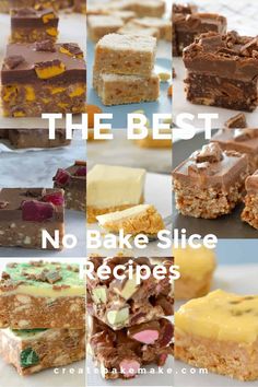 the best no bake slice recipes to make for desserts and treats, including cookies