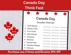 canada day printables for kids and adults