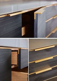 the drawers are made from wood and have metal handles