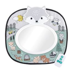 a baby's play mat with an animal design