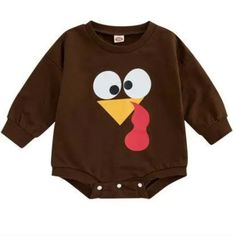 New With Tags. Thanksgiving Baby Boy Girl Outfit Turkey Pullover Crewneck Romper Outfit For Infant Color Brown Size 80 Length: 14.56 In-----Bust: 9.44 In-----Advised Age: 3-6 Months Fabric Type Cotton Blend Care Instructions Machine Wash Material: Cotton Blend, Soft And Comfortable,Baby Thanksgiving Outfit Boys Girls Turkey Romper. Desing: This Thanksgiving Baby Set Features A Turkey Pattern With The Perfect Combination Of Classic Brown, Apricot, Crew Neck Pullover Thanksgiving Sweatshirt, Long Baby Thanksgiving Outfit, Pant Romper Outfit, Baby Romper Outfit, Baby Thanksgiving, Baby Turkey, Thanksgiving Baby Outfits, Tops Fall Outfits, Thanksgiving Sweatshirt