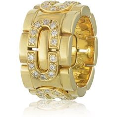 Cartier - Link 18K Yellow Gold Diamond Ring Link Ring, Yellow Gold Diamond Ring, Grand Central, Cartier Jewelry, Linking Rings, Gold Diamond Ring, Diamond Carat, Diamond Rings Bands, Gold Shimmer