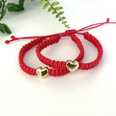 "Make a statement with this stunning boho-inspired red cord heart bracelet. Handmade with love and care, this bracelet features a delicate heart charm that adds a touch of romance to any outfit. These waterproof adjustable bracelets are the perfect matching bracelets for couples, family, and friends. This bracelet is perfect for anyone who loves boho fashion, or anyone who wants to add a touch of romance to their look. ♥ ITEM DETAILS: Total length: The size of the bracelet is adjustable. The bra Adjustable Red Heart Charm Bracelet, Adjustable Heart Bracelet For Valentine's Promise, Valentine's Day Promise Friendship Bracelet, Red Heart Charm Bracelet For Friendship, Red Heart Charm Jewelry For Friendship, Trendy Red Heart Bracelet As A Gift, Trendy Red Heart Bracelet For Gift, Trendy Red Heart Bracelet As Gift, Friendship Braided Bracelet With Heart Charm