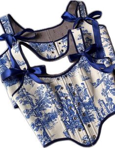 Blue Underbust Corset For Summer, Blue Overbust Corset With Boned Bodice, Blue Underbust Corset With Boned Bodice, Blue Underbust Corset, 18th Century Stays, Corset Lingerie, Victorian Style, Corsets, Corset Top