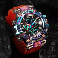 Colorful Alloy Watch Men's Outdoor | eBay Multicolor Analog Display Watch Accessories With Round Dial, Multicolor Chronograph Watch With Analog Dial, Multicolor Chronograph Watch With Round Dial, Multicolor Automatic Watch Accessories, Multicolor Automatic Watch With Round Dial, Mirror Material, Organic Glass, Colorful Roses, Guinea Bissau