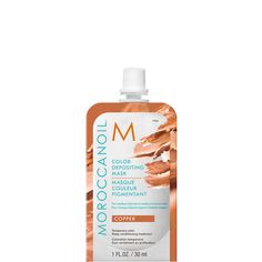 Temporarily increase the vibrancy of your hair colour with Moroccanoil's mask, a nourishing, revitalising treatment designed to give you a quick burst to freshen up your look. Not only will it improve the appearance of your hair, but it also delivers rich, deeply conditioning benefits that leave your locks feeling silky soft. | Moroccanoil Copper Color Depositing Mask, 1 oz | Dermstore Moroccanoil Color Depositing Mask, Color Depositing Mask, Medium Brown Hair, Apricot Kernels, Acetic Acid, Wide Tooth Comb, Apricot Kernel Oil, Color Care, Moroccan Oil