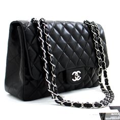 An authentic CHANEL Large Classic Handbag 11"Chain Shoulder Bag Flap Black Lamb h44 This item is Contemporary. The year of manufacture would be 2006.This browser is not supportedConditions & RatingsOutside material: LambskinColor: BlackClosure: Turn LockHardware and chain: Silver-ToneMade in FranceSerial sticker: AttachedSerial #: 11838700 (Same number on the sticker and the card.)Manufactured in 2006 to 2008.Comes with: Full set; Authenticity card, Dust bag, Box, Care bookletOverall: 8 of 10 - Chanel Jumbo, Pink Chanel, Classic Handbags, Black Clutch, Double Chain, Day Bag, Black Queen, Chanel Black, Chain Shoulder Bag