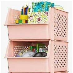 Save space and organize all your necessary household items with the Skywin Plastic Stackable Storage Bins for Pantry. The product includes four stackable and color-coded storage bins that can be used to store pantry items, toiletries, and other small household essentials. You can classify and segregate all your items and use the different colors to easily identify each category. Comes in blue, green, pink and khaki colors. Its open front design lets you get the contents without removing the bins Bins For Organizing, Tiny Room, Stackable Bins, Stackable Storage Bins, Small Corner, Pantry Items, Stackable Storage, Bathroom Essentials, Packing Material