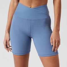 Nwt Athleta Elation Crossover Size Small 7 Inch Ribbed Shorts In Blue. Blue Activewear With Built-in Shorts And Athletic Fit, Casual Sports Bottoms With Crossover Waistband, Yoga Bottoms With Built-in Shorts And Crossover Waistband, Summer Sports Bottoms With Crossover Waistband, Sporty Bottoms With Crossover Elastic Waistband, Solid Crossover Waistband Bottoms For Gym, Crossover Waistband Solid Bottoms For Gym, Casual Workout Shorts With Crossover Waistband, Blue Athletic Fit Shorts For Gym