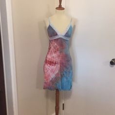 This Is A Brand New Love Tanjane Chemise. Soft And Stretchy Material With Lace Trim. Adjustable Strap Length. Measures 14.5 Inches Across The Bust And Is About 32 Inches In Length. Made In Southern California And Hand Dyed. Price Is Firm. Thanks For Looking. Fitted V-neck Summer Sleepwear, Fitted Blue V-neck Nightgown, Flirty Summer Sleepwear With Built-in Bra, Fitted Cotton V-neck Sleepwear, Fitted Chemise With Built-in Bra For Loungewear, Casual Fitted V-neck Nightgown, Casual Pink V-neck Nightgown, Casual Multicolor Summer Nightgown, Flirty Pink V-neck Sleepwear