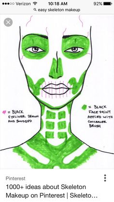 Skull Costume Makeup, Skeleton Makeup Neck, Skull Make Up Easy, Skeleton Contour, Halloween Skull Makeup Easy, Colorful Skeleton Makeup, Liquid Latex Makeup Halloween, Skeleton Costume Makeup, Skeleton Hair Ideas