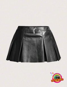 Black PU leather mini skirt. 2nd and 3rd pic are real pics of the actual skirt. Skirt is a skort (shorts attached under the skirt Edgy Pleated Mini Skort, Edgy Pleated Mini Skirt, Spring Club Mini Shorts, Punk Style Mini Skort For Night Out, Rock Style Mini Skirt For Club Occasions, Rock Style Mini Skirt For Club Wear, Chic Pleated Mini Skirt For Club, Night Out Pleated Skort, Rock Style Mini Length Bottoms For Club