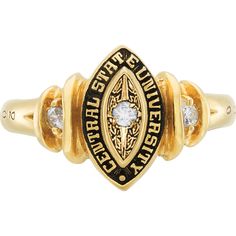 Hold on to the memories accomplishments and skills you learned during your time at Kutztown University with this fashionable ring. The gorgeous marquise-shaped stone is surrounded by the university name flanked by cubic zirconia accent stones inside shoulders that draw the eye. The sides can contain your degree letters graduation year date or be left completely untouched and an engraving on the inside adds a personal message. Graduation Ring Antique, Jostens Class Rings, Dissertation Motivation, Hold On To The Memories, Salisbury University, Regis University, Bucknell University, High School Rings, Kutztown University