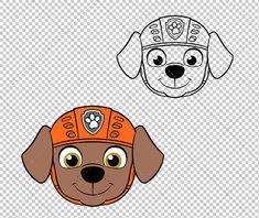 a cartoon dog wearing a helmet and looking at the camera with an angry look on his face