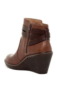 SOFFT Women's •Caralee• Wedge  Bootie - ShooDog.com Wedge Bootie, Wedge Heels, Wedge Boot, Side Zip, Bootie, Women's Shoes, Leather Upper, Highlights, Wedges