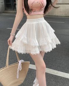 Kawaii Princess Lace Ruffled Bloomer Shorts-Skirt available in black or white. ONE SIZE Waist: 58-78cm Length: 41cm Cute Skirts For Sale, Skirt Cute Aesthetic, Cheap Cute White Mini Skirt, Chic Cheap Ruffled Skort, Cheap Summer Mini Skirt With Ruffles, Cheap Casual Ruffled Skort, Cheap Feminine Mini Skirt For Day Out, Cheap Feminine White Skirt, Cheap White Skirt For Day Out